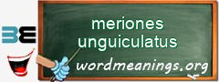 WordMeaning blackboard for meriones unguiculatus